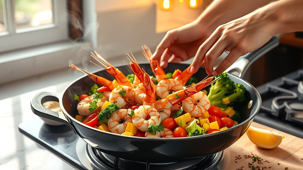 칵테일 새우 요리 레시피 (realistic 스타일)