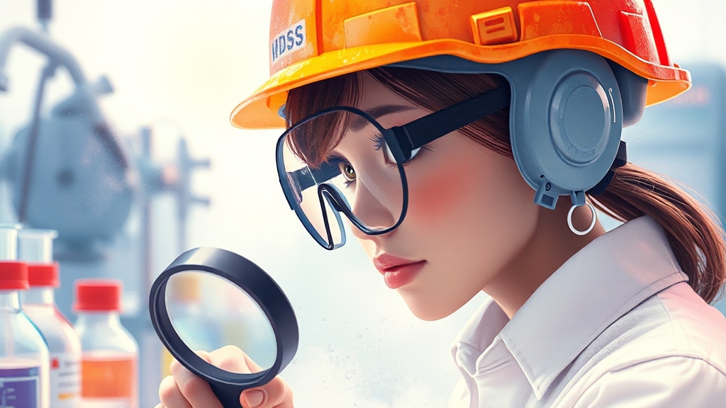 MSDS를 통해 안전한 작업 환경을 만드는 장면