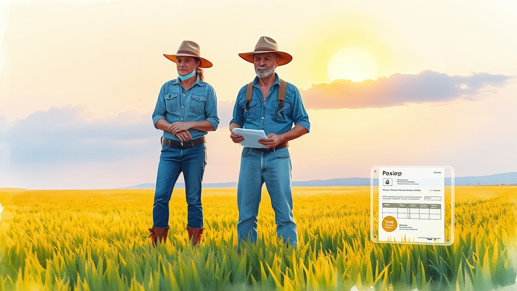 농지연금, 어떻게 신청할까? (watercolor 스타일)