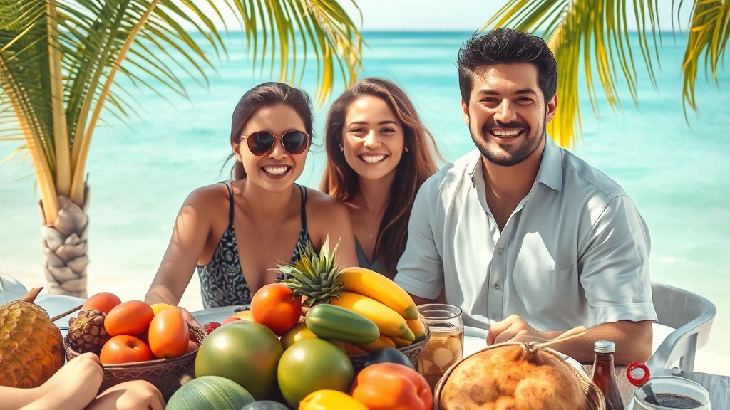 모리셔스 맛집 탐험 (watercolor 스타일)