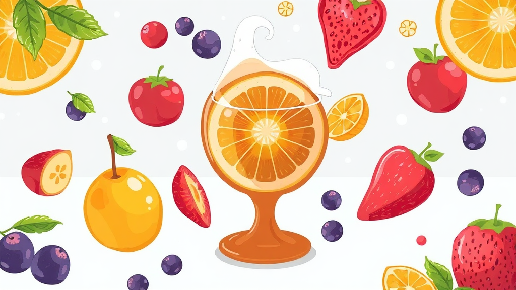 과일의 배신? 말린 과일, 과일 주스, 그리고 액체 당분의 위험성 (illustration 스타일)