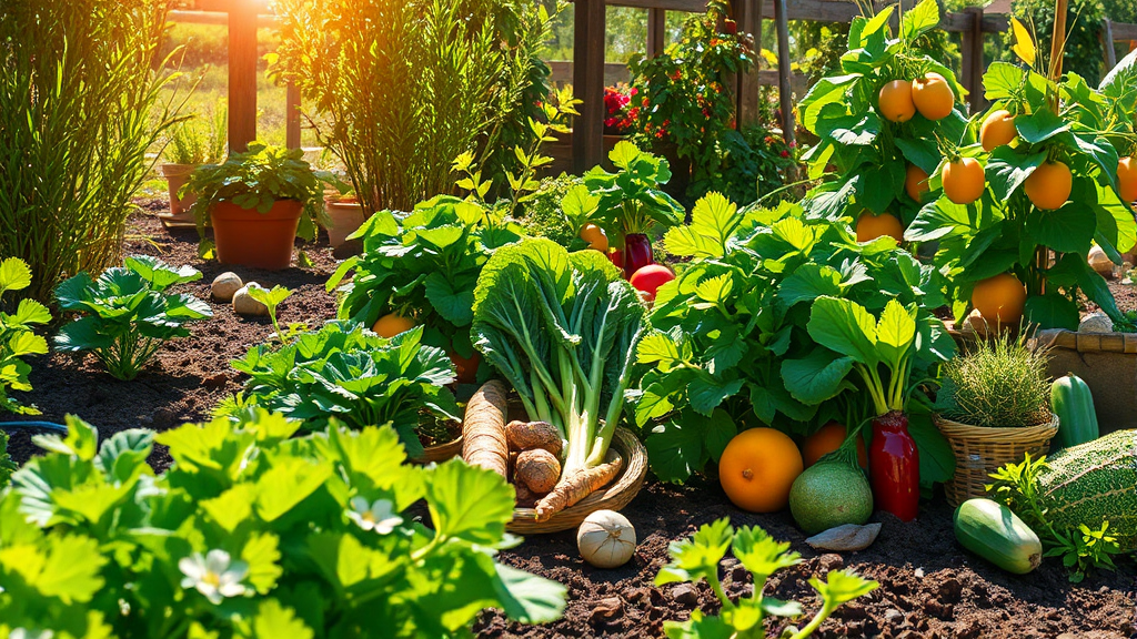 봄 텃밭 가꾸기: 4월 파종 추천 작물 (realistic 스타일)