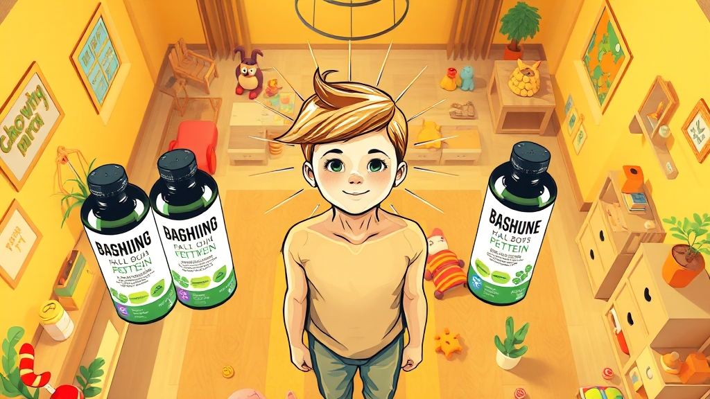 키성장 영양제, 핵심은? (illustration 스타일)