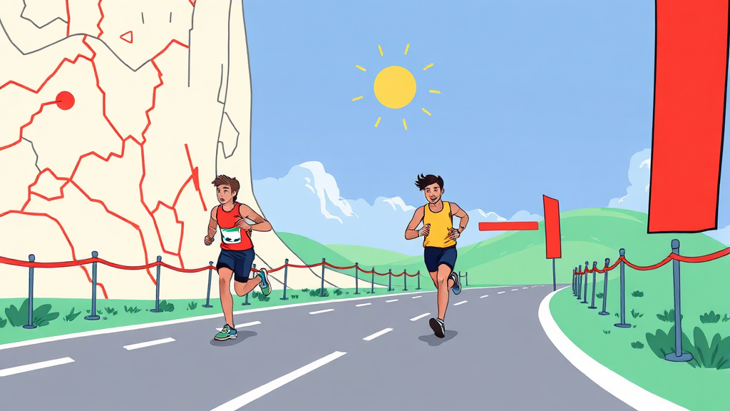 코스 공략, 전략이 필요해! (cartoon 스타일)