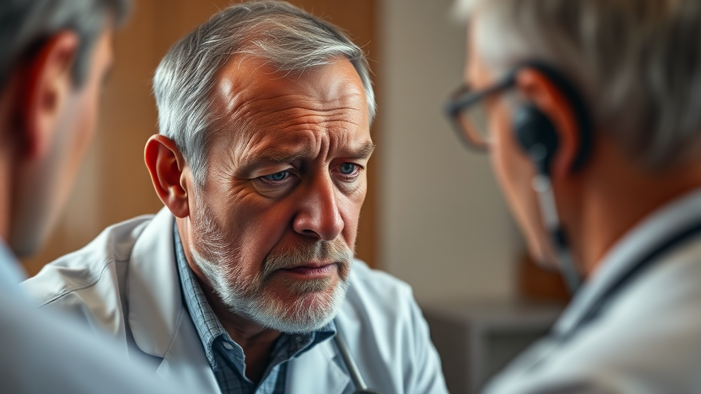 전립선비대증 진단 및 검사 (realistic 스타일)