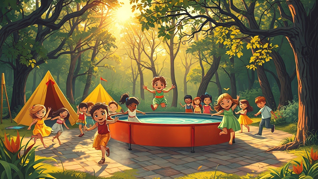 아이들을 위한 안전 시설 (illustration 스타일)