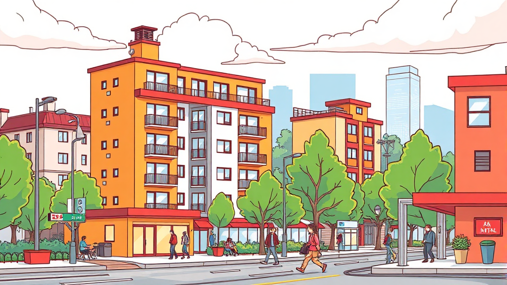 역세권 공공임대 확대 (cartoon 스타일)