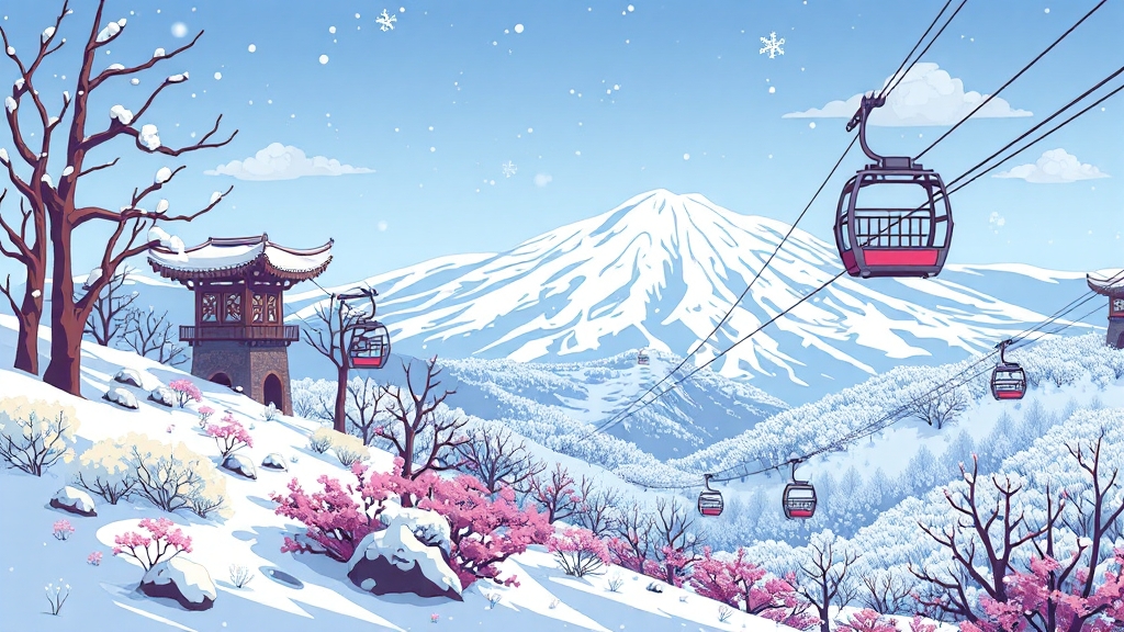 겨울에만 만나는 눈꽃 명소 (cartoon 스타일)