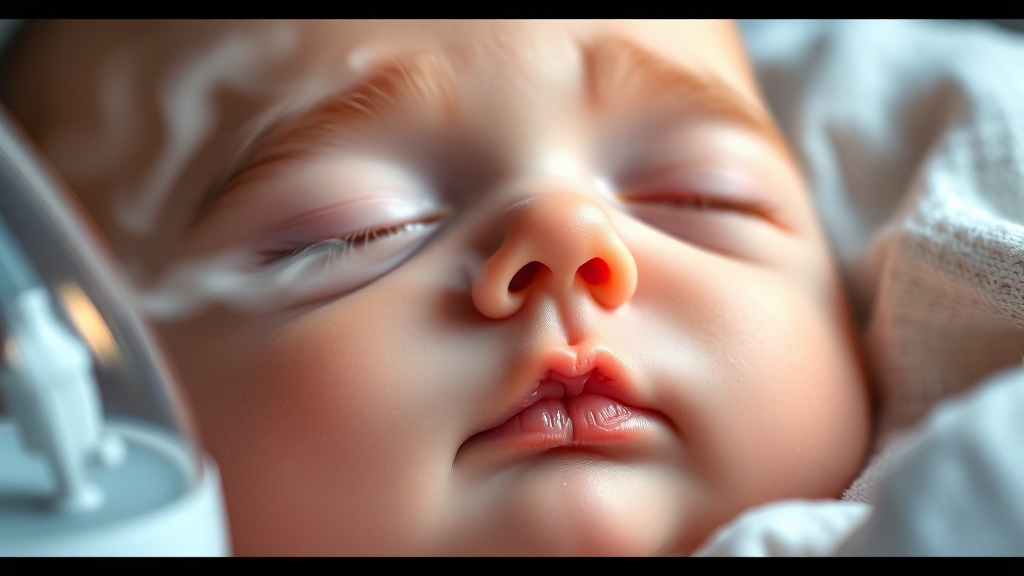 신생아 코막힘 관리법 (realistic 스타일)