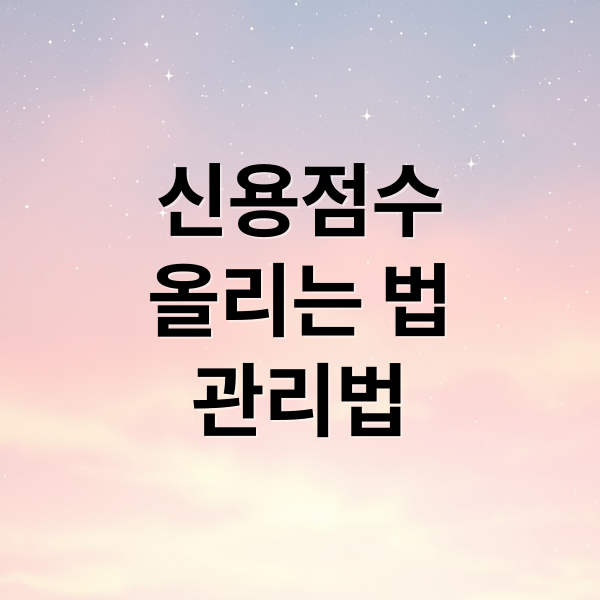 신용점수
올리는 법
관리법 (나이스 지키미 신용점수)