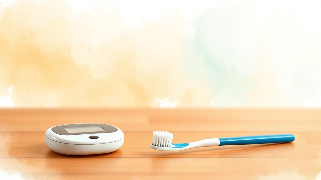 당뇨 환자 맞춤 구강 관리 (watercolor 스타일)