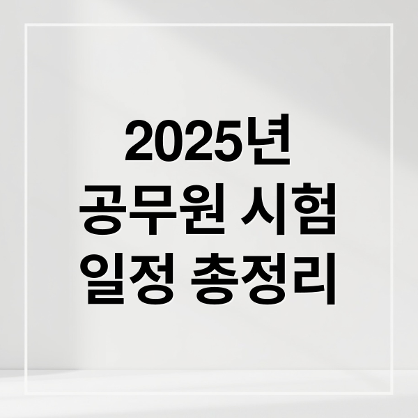 2025년
공무원 시험
일정 총정리 (공무원 시험 일정)