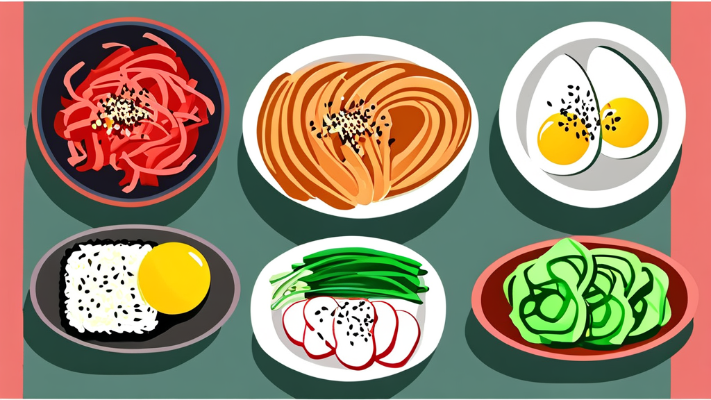 김밥 밥 밑간과 부재료 준비의 정석 (cartoon 스타일)