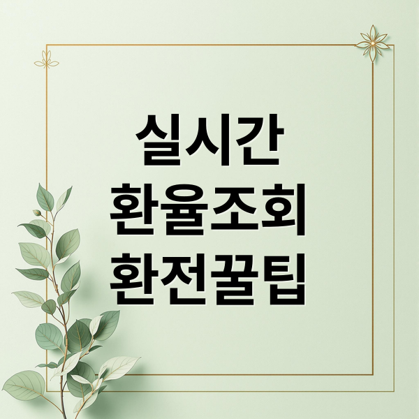 실시간
환율조회
환전꿀팁 (환율 조회)