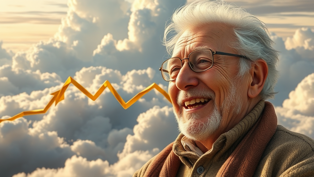 코스피 상승과 연금 증가 (realistic 스타일)