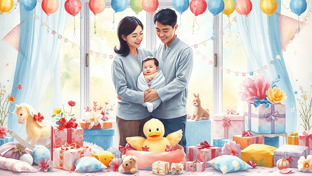 첫만남이용권, 어떤 혜택이 있나요? (watercolor 스타일)