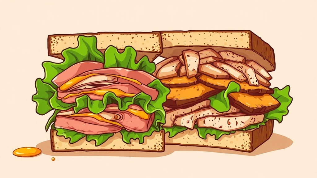 인기 꿀조합 3: 참치 & 허니 머스타드 & 치킨 데리야끼 (cartoon 스타일)