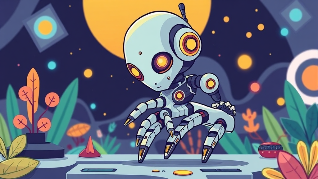 로봇 설계, 미래를 움직이는 기술 (cartoon 스타일)