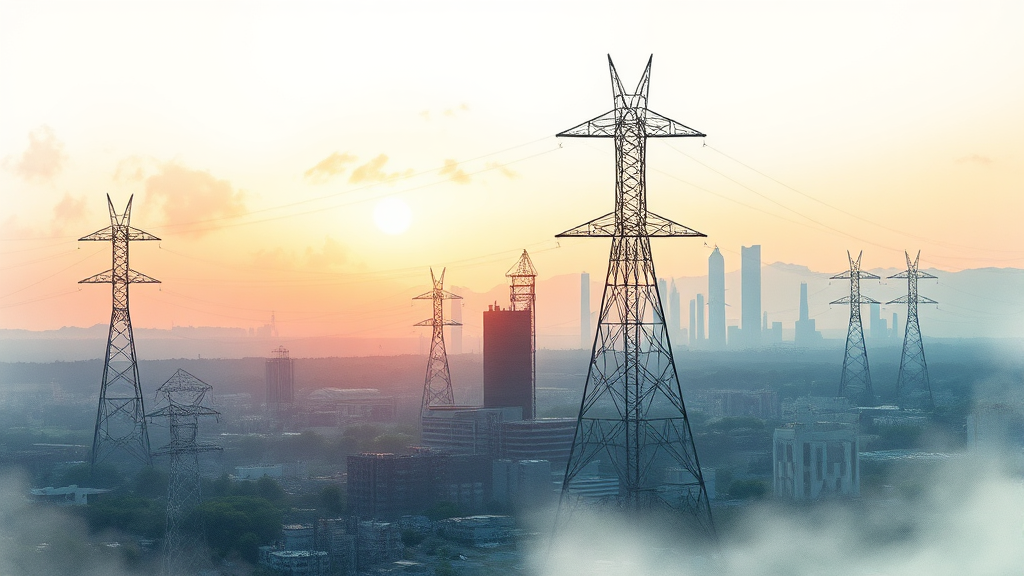 기술 혁신: HVDC 및 스마트 공장 (watercolor 스타일)