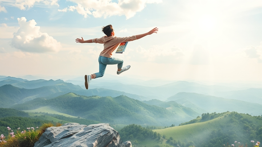 미래를 위한 도약, 지금 시작하세요! (watercolor 스타일)