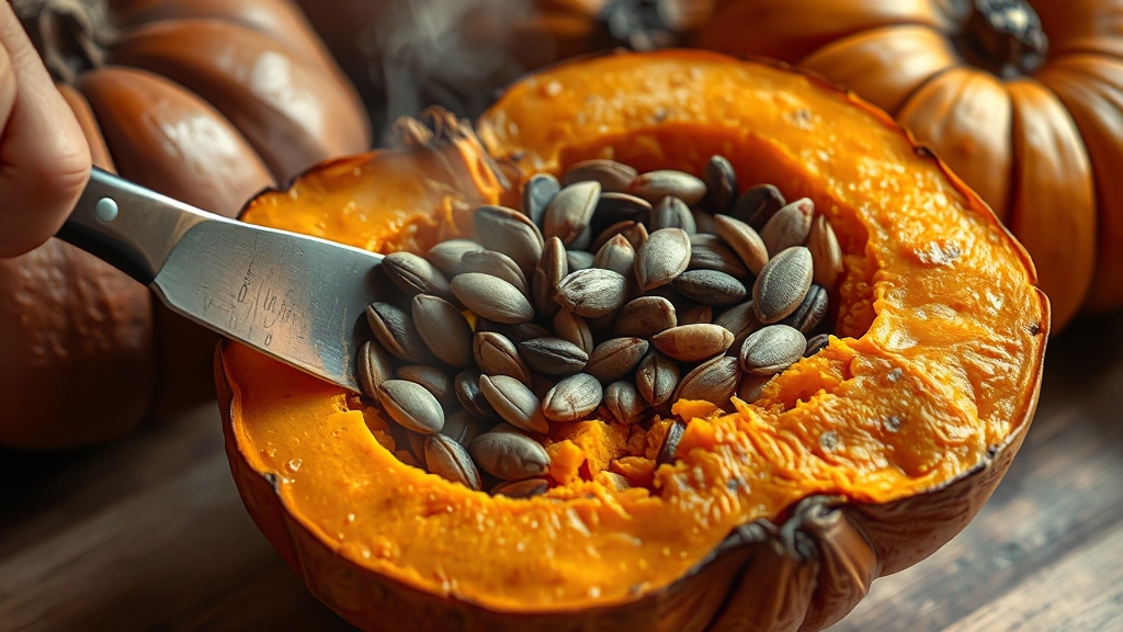 늙은호박 손질 방법 (realistic 스타일)