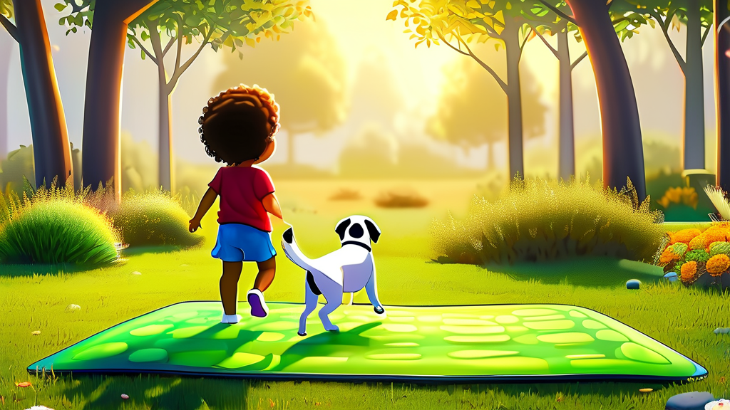 안전 기준 통과한 PVC 매트, 안심하고 사용하세요! (cartoon 스타일)