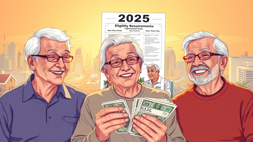2025년 수급 자격 조건 (illustration 스타일)