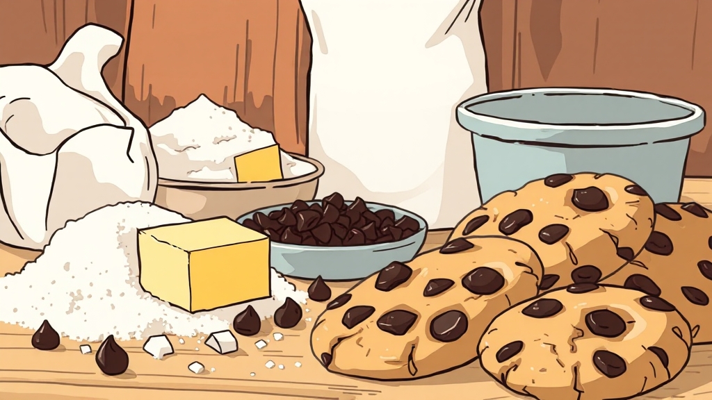 재료 준비: 완벽한 쿠키의 시작 (illustration 스타일)