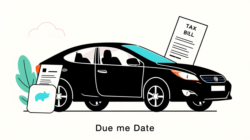 자동차세 납부, 잊지 마세요! (illustration 스타일)