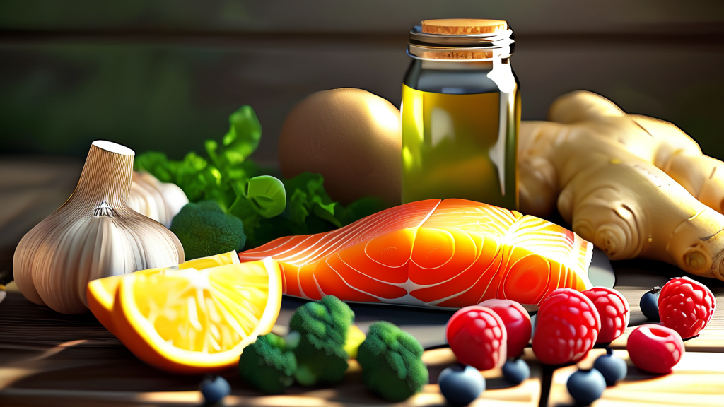 관절 건강을 돕는 필수 영양소와 그 역할 (realistic 스타일)