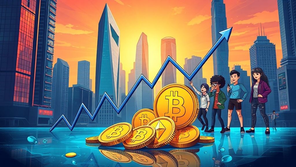 암호화폐 시장 전망 (cartoon 스타일)