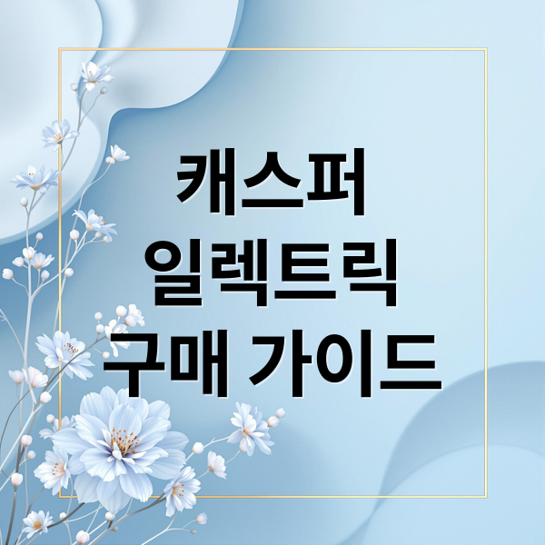 캐스퍼일렉트릭구매 가이드 (2025 캐스퍼 일렉트릭 가격)