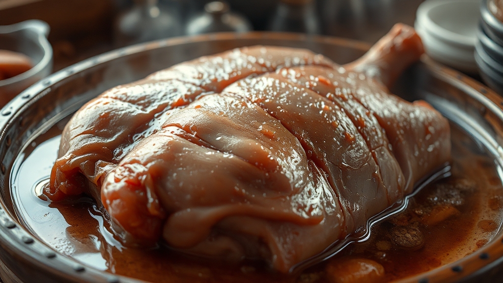 수육 재료 준비와 손질 (realistic 스타일)