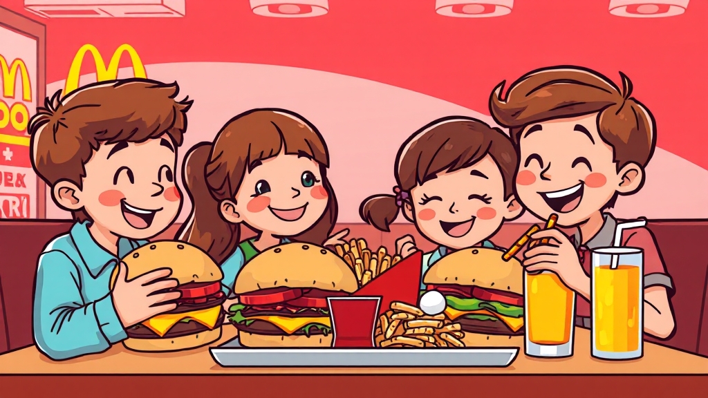 해피밀 세트 메뉴 후기 (cartoon 스타일)