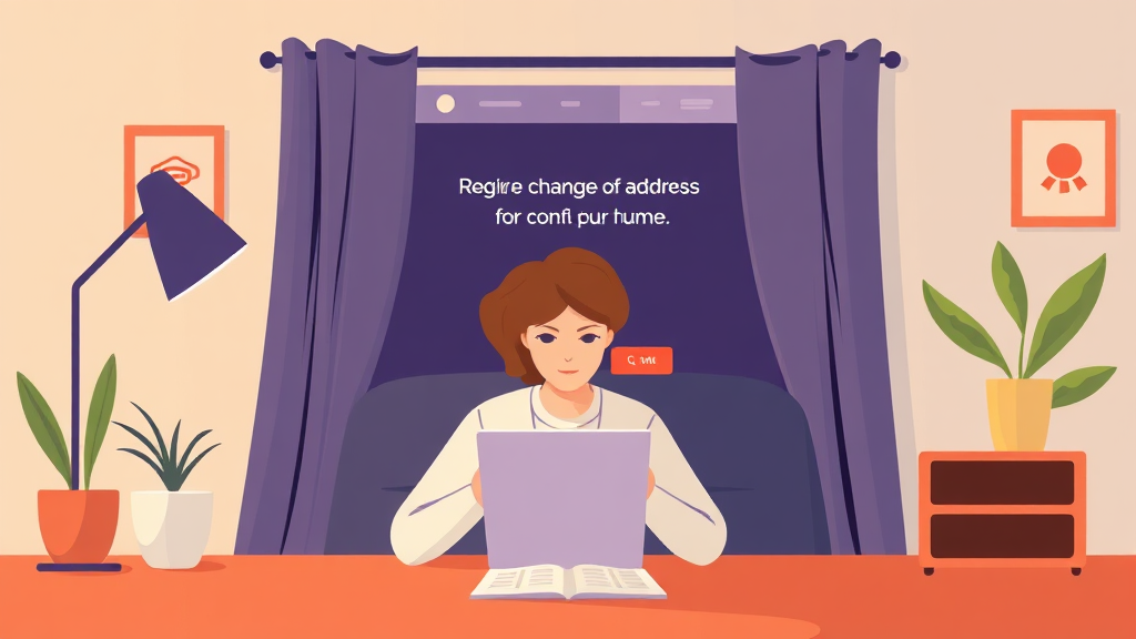 정부24로 간편하게 전입신고 (illustration 스타일)