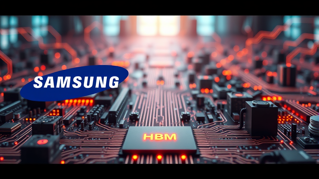 삼성 vs SK, HBM 자존심 대결 (realistic 스타일)