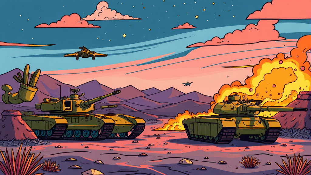 스마트전이 높이는 작전 성공률과 피해 최소화 (cartoon 스타일)