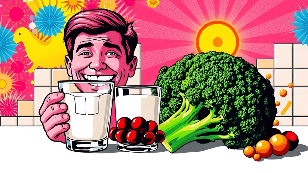 칼슘으로 잇몸 튼튼히 (popart 스타일)