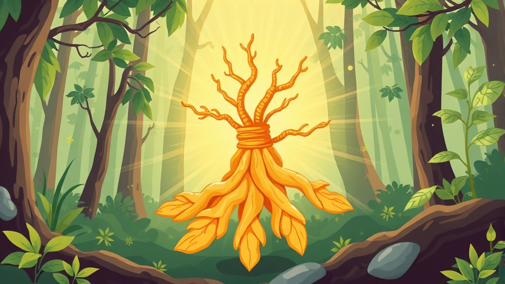 산양삼, 놀라운 효능 (illustration 스타일)