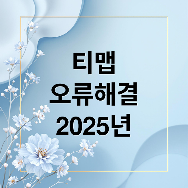 티맵
오류해결
2025년 (티 맵 오류 2025 해결 방법)