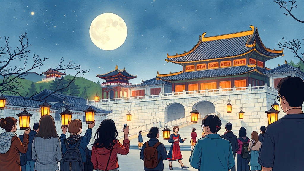 야간 관람 포인트 및 촬영 팁 (cartoon 스타일)