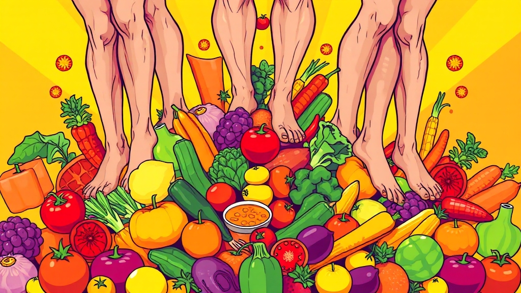 다리 부종 관리: 식단 & 운동 (illustration 스타일)