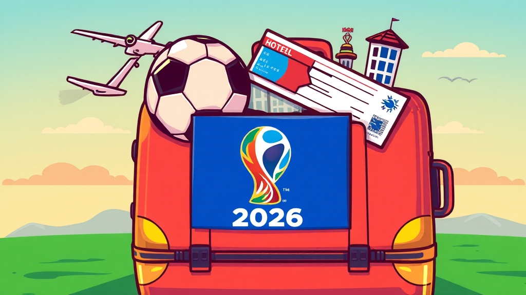 월드컵 관련 여행 및 숙박 정보 (cartoon 스타일)