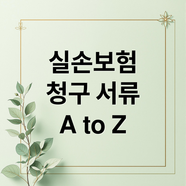 실손보험
청구 서류
A to Z (실손보험 청구 서류)
