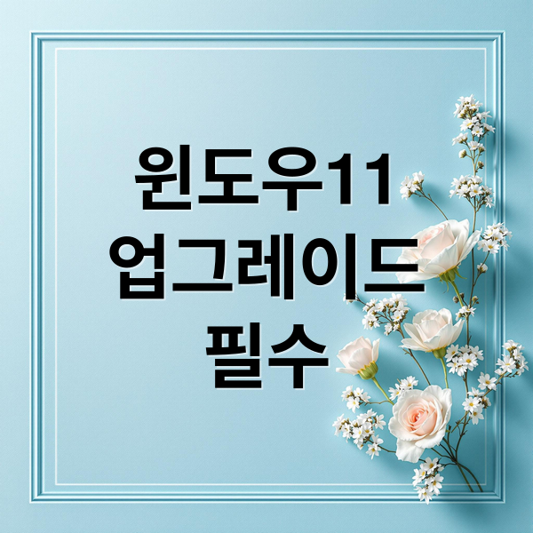 윈도우11
업그레이드
필수 (윈도우 11 업그레이드)