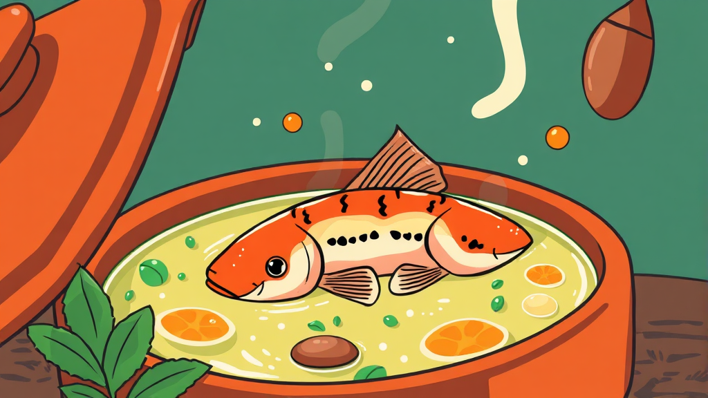 추어탕, 왜 몸에 좋을까요? (illustration 스타일)