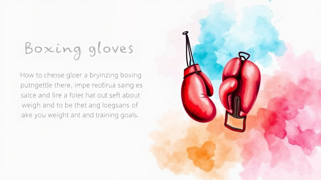 체중별, 훈련 목적별 추천 복싱 글러브 온스 가이드 (watercolor 스타일)