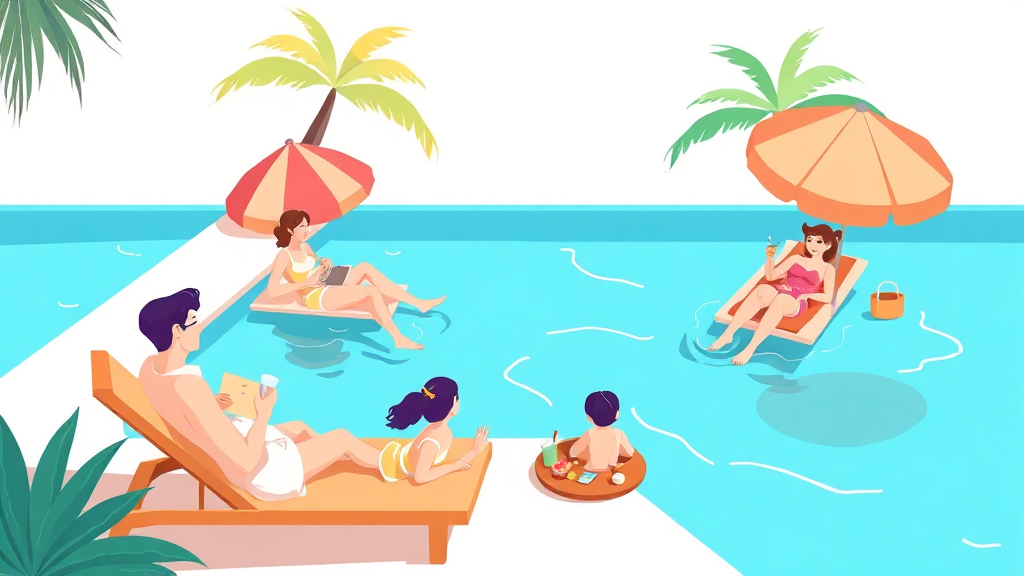 수영장 & 부대시설 200% 활용법 (illustration 스타일)