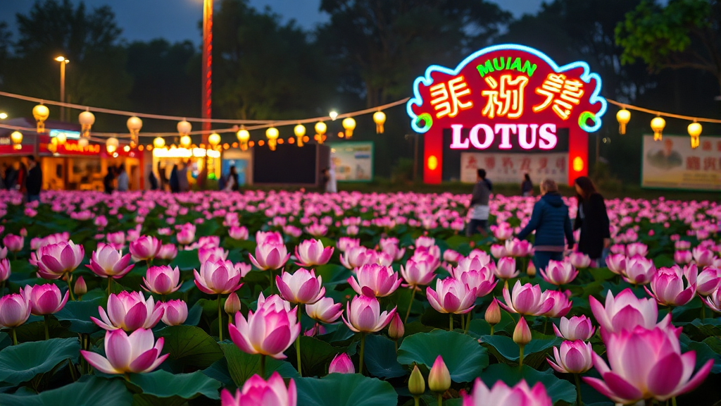 무안 연꽃축제: 전남 1위 축제 (realistic 스타일)