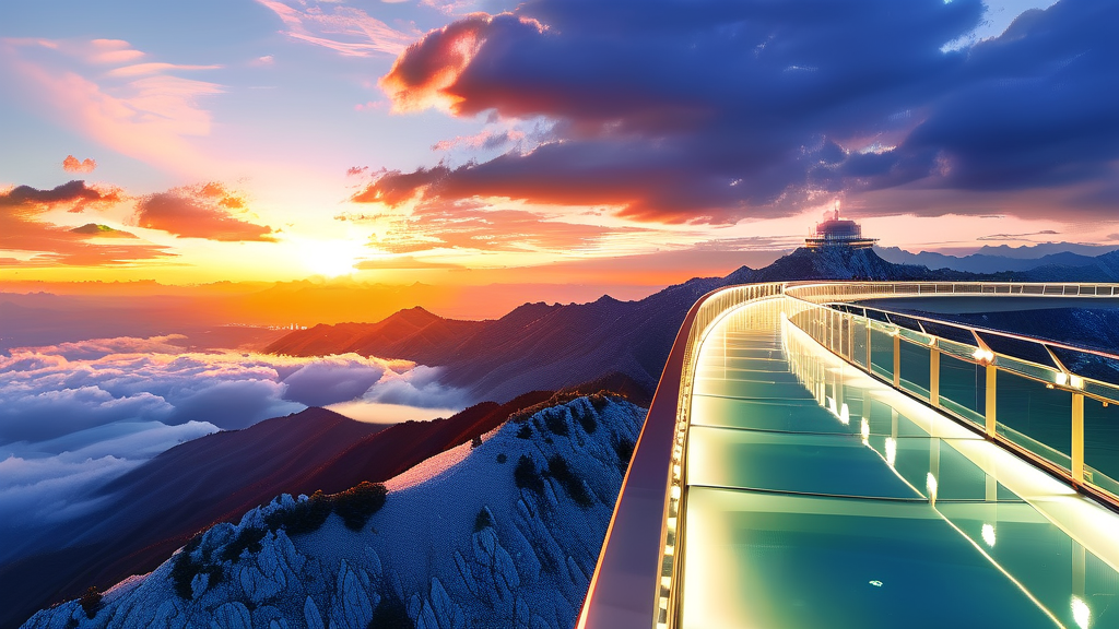 구름 위를 걷는 듯한 아찔한 경험 (realistic 스타일)